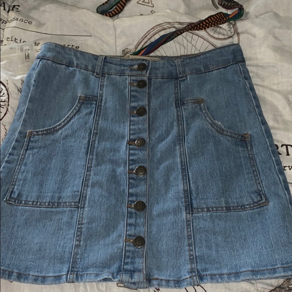 Denim blue jean skirt